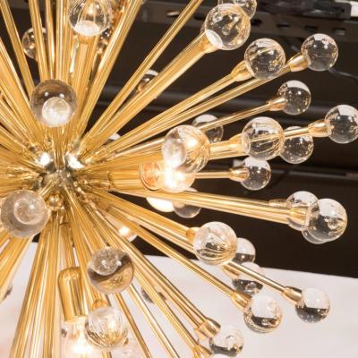 Dazzling Crystal Ball Sputnik Chandelier in Brass with Handblown Crystal Balls