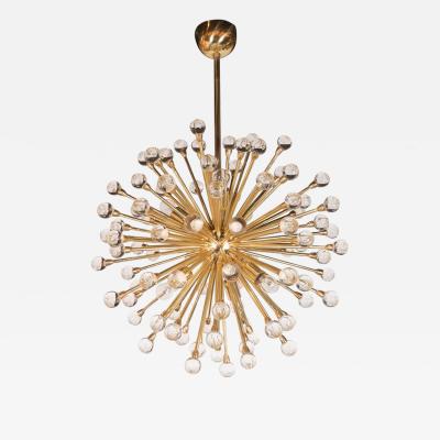 Dazzling Crystal Ball Sputnik Chandelier in Brass with Handblown Crystal Balls