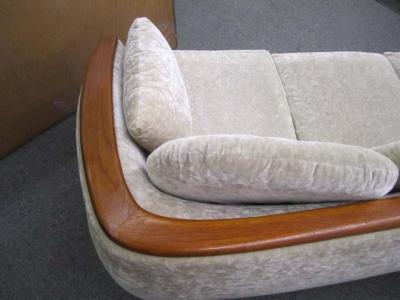 Dazzling R Huber Curved Back Teak Sofa Mid Century Danish Modern