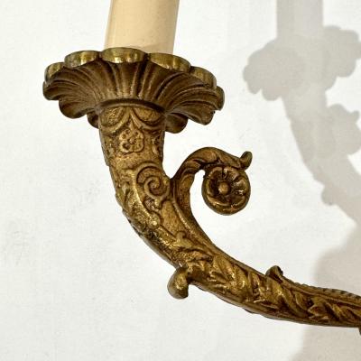 De Coene Fr res Bronze Two Light Wall Sconce Belgium circa 1930