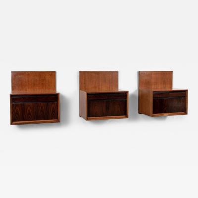 De Coene Wall Mounted Bedside Table in Walnut and Rosewood