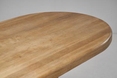 De Puydt Oak Dining Table with Carved Legs Belgium 1970s