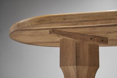 De Puydt Oak Dining Table with Carved Legs Belgium 1970s