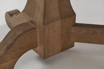 De Puydt Oak Dining Table with Carved Legs Belgium 1970s