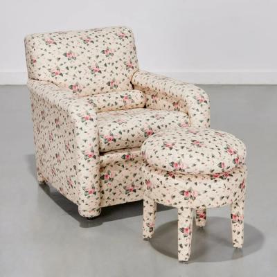 DeAngelis Custom Floral Chair Ottoman