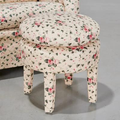 DeAngelis Custom Floral Chair Ottoman