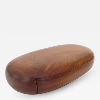 Dean Santner Artist Made Koa Wood Oval Jewelry Box With Velvet Lined Drawer by Dean Santner