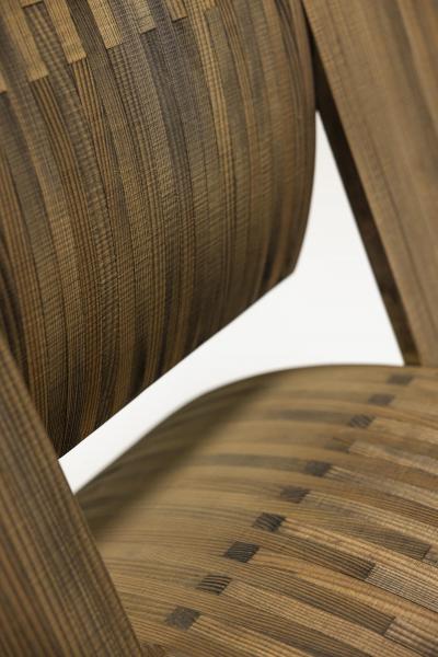 Deconstructivist Angled Square Chair in Wood Netherlands 1980s