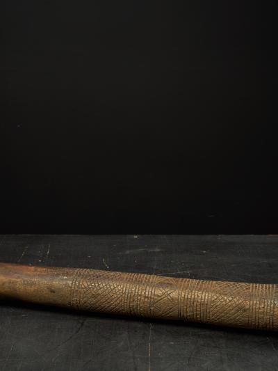 Decorated Heavy Old Wood Pestle