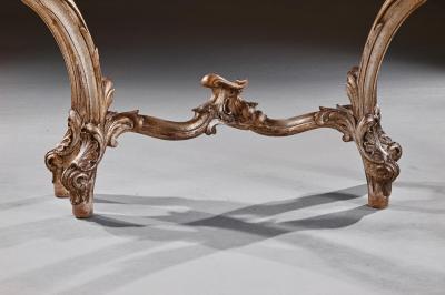 Decorative 19th Century Silver Gilt Italian Console Table with Shaped Marble Top