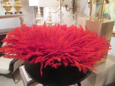 Decorative African Feather Headdress JuJu Hat