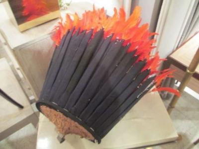 Decorative African Feather Headdress JuJu Hat