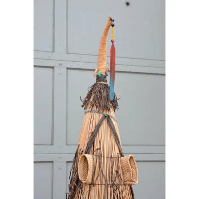 Decorative Brazilian Indian Ceremonial Mask on Stand