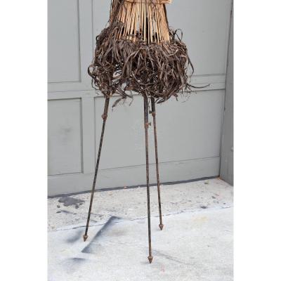 Decorative Brazilian Indian Ceremonial Mask on Stand