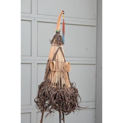 Decorative Brazilian Indian Ceremonial Mask on Stand