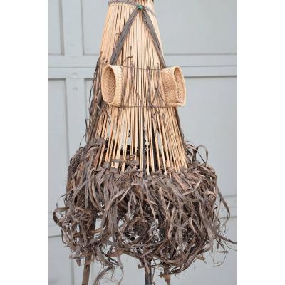 Decorative Brazilian Indian Ceremonial Mask on Stand