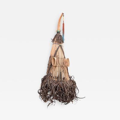 Decorative Brazilian Indian Ceremonial Mask on Stand