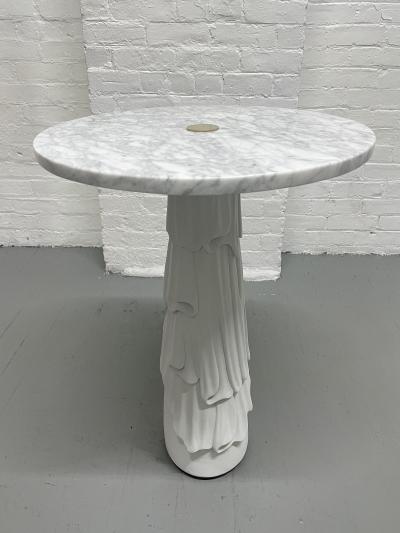 Decorative Carrara Marble Top Hollywood Regency Side Table