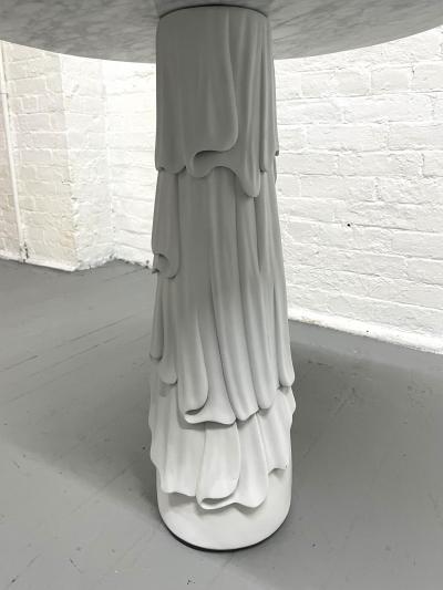 Decorative Carrara Marble Top Hollywood Regency Side Table