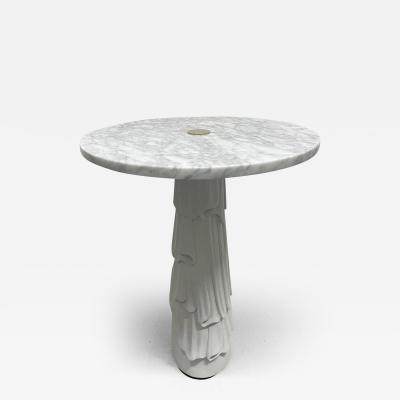 Decorative Carrara Marble Top Hollywood Regency Side Table