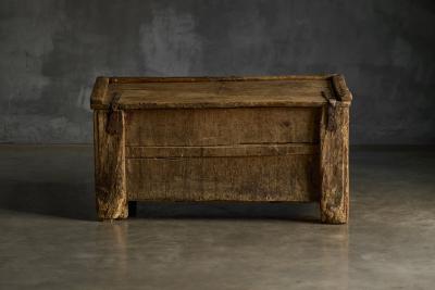 Decorative Folk Art Wooden Chest France 19th Century