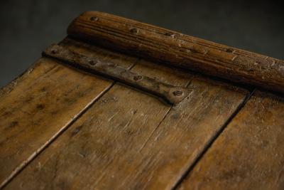 Decorative Folk Art Wooden Chest France 19th Century