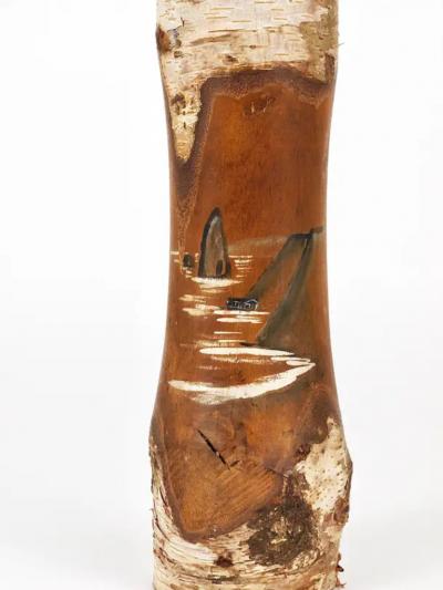 Decorative Kokeshi Doll Sculpture from Northern Japan Hand Painted