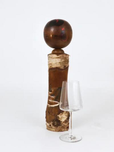 Decorative Kokeshi Doll Sculpture from Northern Japan Hand Painted