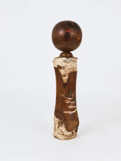 Decorative Kokeshi Doll Sculpture from Northern Japan Hand Painted