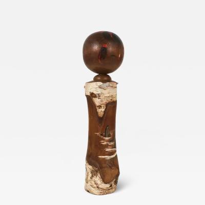 Decorative Kokeshi Doll Sculpture from Northern Japan Hand Painted