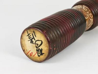 Decorative Kokeshi Doll Sculpture from Northern Japan Hand Painted Signed