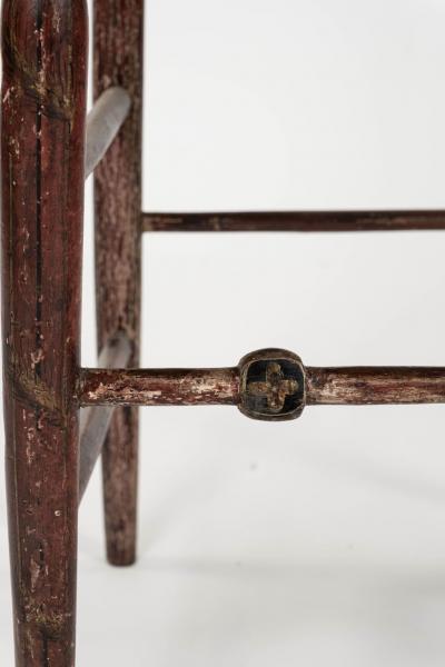 Decorative Red Painted French Side Chair