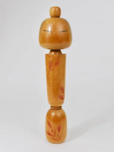 Decorative Sadao Kishi Kokeshi Doll Sculpture from Japan Hand Painted