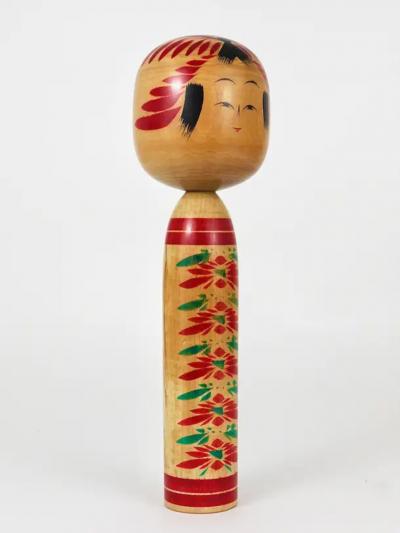 Decorative Togatta Kokeshi Doll Sculpture from Northern Japan Hand Painted