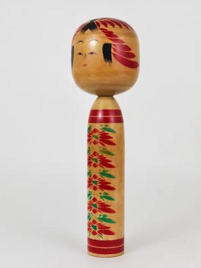 Decorative Togatta Kokeshi Doll Sculpture from Northern Japan Hand Painted