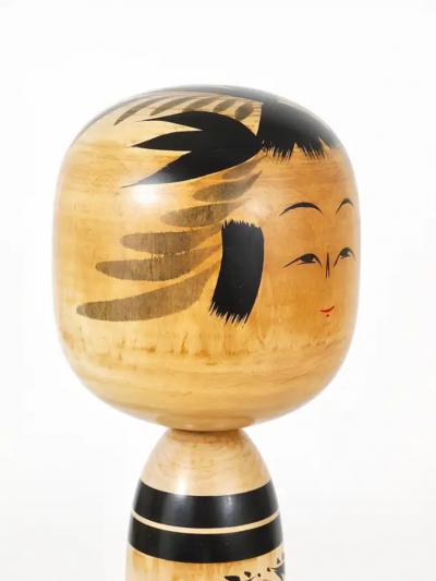 Decorative Togatta Kokeshi Doll Sculpture from Northern Japan Hand Painted