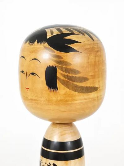 Decorative Togatta Kokeshi Doll Sculpture from Northern Japan Hand Painted