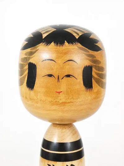 Decorative Togatta Kokeshi Doll Sculpture from Northern Japan Hand Painted