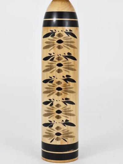 Decorative Togatta Kokeshi Doll Sculpture from Northern Japan Hand Painted