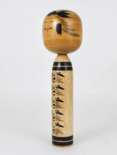 Decorative Togatta Kokeshi Doll Sculpture from Northern Japan Hand Painted