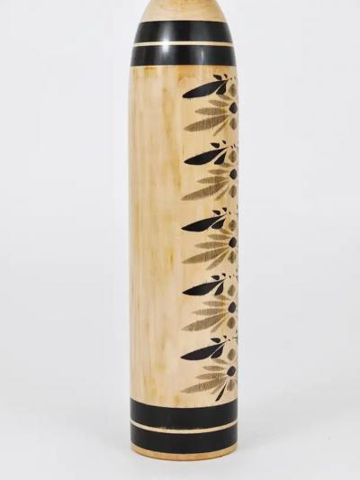 Decorative Togatta Kokeshi Doll Sculpture from Northern Japan Hand Painted