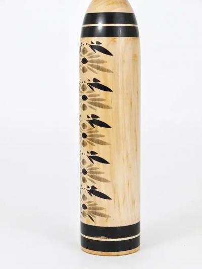 Decorative Togatta Kokeshi Doll Sculpture from Northern Japan Hand Painted