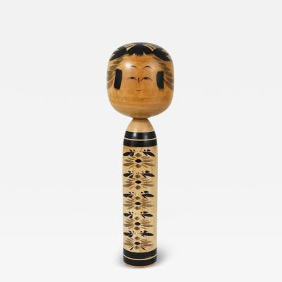 Decorative Togatta Kokeshi Doll Sculpture from Northern Japan Hand Painted
