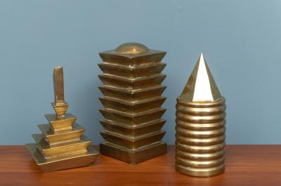 Decorative Trio of Geometric Brass Objects