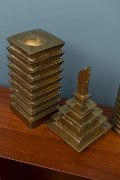 Decorative Trio of Geometric Brass Objects