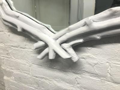 Decorative White Twig Mirror