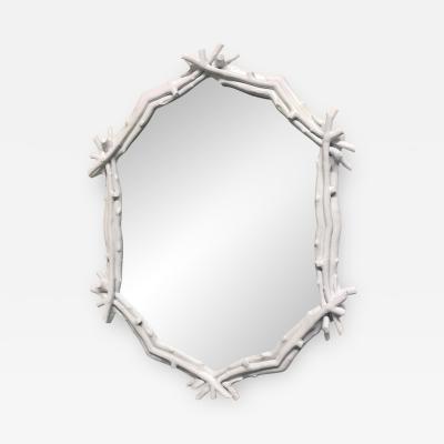 Decorative White Twig Mirror