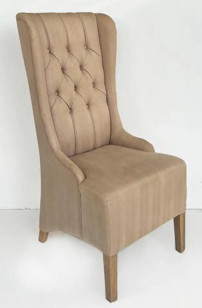 Decorators High Back Tufted Wing Chairs to be Reupholstered