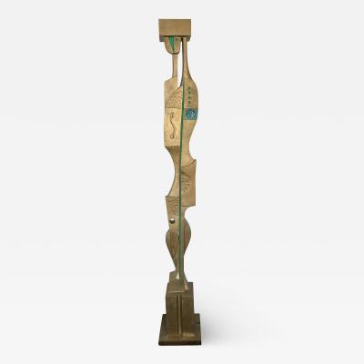 Dedalo Montali Sculpture Floor Lamp Gilt Uomo by Dedalo Montali Italy 1970s