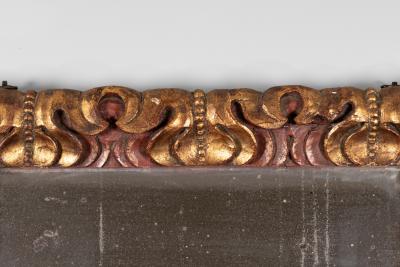 Deeply Carved Mirror Frame with Original Mercury Plate Spain Circa 1900